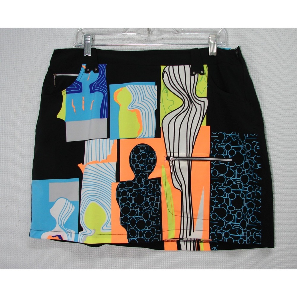 Jamie Sadock Skort Multicolor Size 12 Abstract Print Athletic Performance Golf